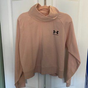 Under Armour Rival Fleece Wrap Neck PullOver- Pink
